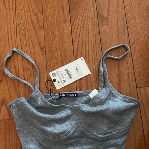 Zara Gray Strappy Top